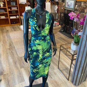 Versace Jungle Signature Print Halterneck Dress